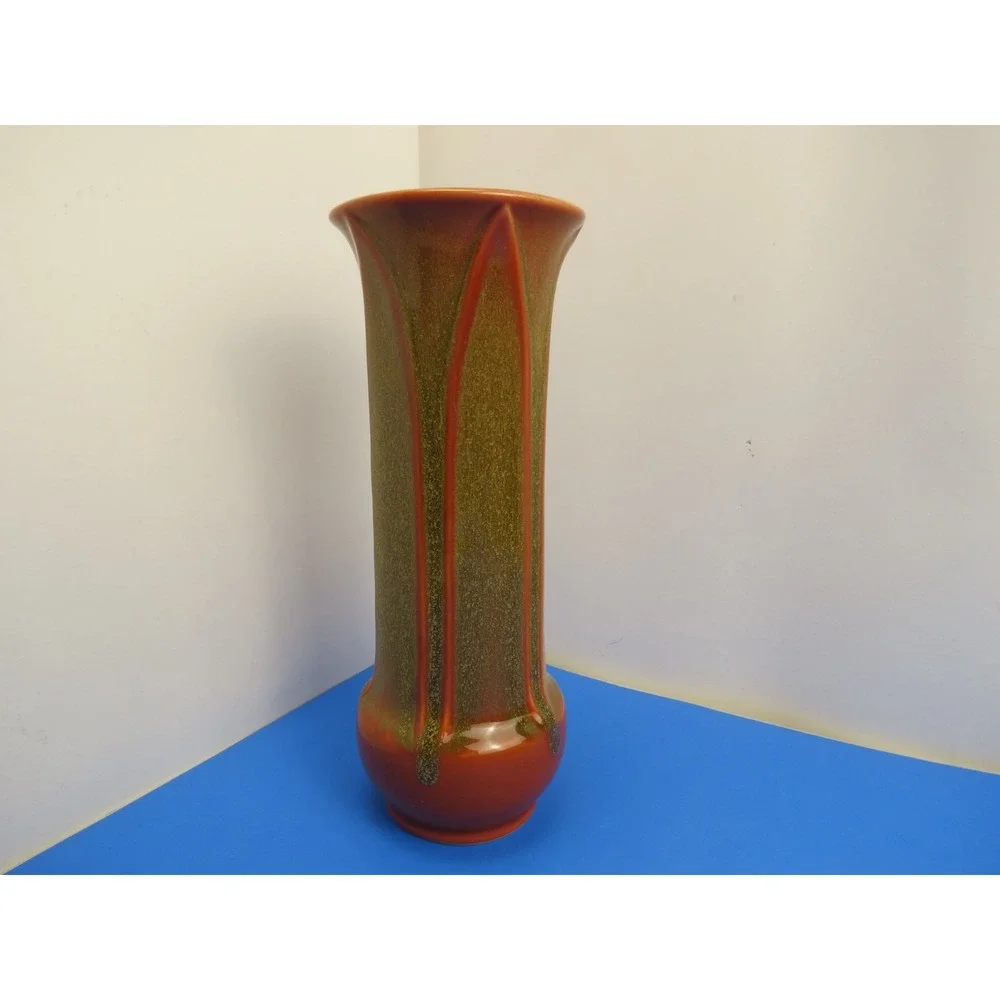 Pristine 2013 Rookwood ANGELICA Art Deco Vase Reddish Brown 11.5